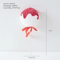 Red and white velvet candy lollipop ornament for Christmas tree decoration, size 24x10cm - 25cm Wavy Lollipop