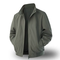 Army green casual men's lightweight bomber jacket with stand collar and ribbed cuffs - Army Green