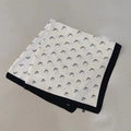 Elegant square silk scarf with cream base and black horse head print in equestrian style - Small Horse Head Square Scarf / 65