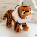 Realistic tiger plush toy with classic orange and black stripes in a standing pose - Tiger