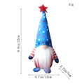 Patriotic July 4th gnome with stars and stripes hat, 25cm height decor dimension - Independence Day Striped Hat Gnome Blue Base Star (C3-1)