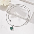 Met 60cm Ketting Zilver/Malachiet
