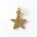 Detail of star-shaped gold-plated pendant with textured micro-pave surface for DIY jewelry - 06-Dot Texture Star
