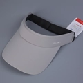 Detail of UVLABCL sports visor showing the anti-UV brim and functional sun protection tags - M (56-58cm) / Gray