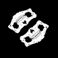 Cotton bandana featuring white gothic skull bone print on black fabric backdrop - Symmetrical Bone (N-12)