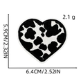 Cute cow print heart embroidery patch measuring 2.52 by 2.32 inches for DIY clothing - Cow Print Heart