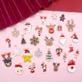 Festive Christmas alloy enamel charms set with Santa, reindeer and tree designs - Set of 29 Styles