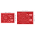 Thick red silicone baking mat set with measurement markings and conversion tables - Silicone / 40*30cm Red Base White Print