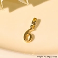 Minimalist 18K gold plated number 6 charm pendant for DIY necklace 0.34g weight - Number 6