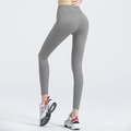 Graue High-Waist Yoga-Leggings für Damen mit Push-Up Effekt und elastischem Funktionsstoff - S / Mondsteingrau