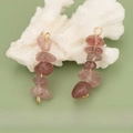Handcrafted rose quartz pendant with gold wire wrap on white coral base for jewelry DIY - 06S Rose Quartz (Set of 4)