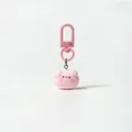 Cute pink pig keychain with matching resin head and metal spring clasp for bags - Solid Pink Piglet