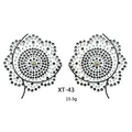 Sparkling crystal body jewelry stickers for music festival breast decorations - XT-43 AB Floral Nipple Pasties