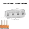 Stampo in silicone bianco per portacandele a 3 fori a forma di formaggio, 14x5,9 cm DIY - Portacandele Formaggio Rettangolare a 3 Fori