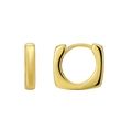 Pendientes de aro cuadrados dorados pulidos con diseño geométrico y acabado brillante - Cobre Chapado en Oro de 18K / Dorado