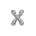 Macro-detail van zilveren bubbelletter X met volledige pave-zetting voor DIY-armbanden - Letter X Stijl (DB241108-X)