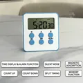 Sky blue magnetic visual timer with LCD display and physical buttons for study - Alarm Style / Blue