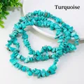 Natural irregular turquoise stone beads strand with blue color and brown mineral veins - Turquoise (Circumference Approx. 80cm)