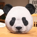 Realistic panda head plush pillow featuring black and white facial print on wooden table - Panda / 40CM
