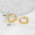 Pendientes de corazón dorados de 25 mm con acabado texturizado y diseño de estilo francés - Oro Corazón Martillado (G8)