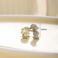 S925 silver horseshoe ring with heart yellow zircon and bow tie sparkling crystal accents - Single Piece / Apple Green