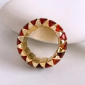 Detailed view of geometric golden triangles and amber resin pieces on a textured bracelet - Gold Dark Coffee Geometric Elastic Bracelet (23#)
