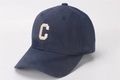 Detailed close-up of dark blue cotton baseball cap with white letter C embroidery - Kids (2-8 Years) / C Letter Navy