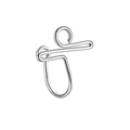 Polished silver stainless steel faux nose ring with minimalist wire wrap spiral design - Style 7 Silver