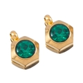 Pendenti esagonali dorati con gemme verdi sfaccettate per la creazione di gioielli - Esagono-Verde