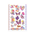 Waterproof temporary tattoo sticker with colorful flowers and butterflies, model QMYG05 - Fluorescent QMYG-005