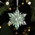 Iridescent acrylic snowflake Christmas ornament with aurora effect on pine branch - Snowflake B
