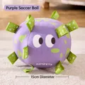 Kimpets 15cm purple plush dog football toy with green ribbon loops and large cartoon eyes - Diameter 15cm / Purple
