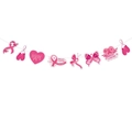 Pink Breast Cancer awareness banner with HOPE text, paper ribbons and heart cutouts - Mixed Style 2 (Heart/Ribbon)