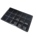 Moule à glaçons noir en silicone à 4 cavités en forme de crâne avec couvercle inclus - 15-Grille Carré / Noir