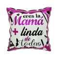 Square foil balloon for Mother's Day with purple makeup graphics and Spanish text - 18 Inch Purple Fashion Elements Square Prettiest Mom (A0766)