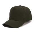Side view of olive green five-panel baseball cap showing material texture and shape - Adjustable / Army Green Coarse Texture Five-Panel Blank