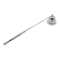 Sleek silver stainless steel candle snuffer with long handle and bell head design - Chrome Plated Candle Snuffer Bell / Silver