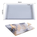 Rectangle resin tray mold with gold handles and dimensions for DIY craft - No.1 Rectangular Tray Mold