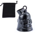 Campanello moto stile punk con design tirapugni e custodia nera con coulisse - Set campanello tirapugni nero con sacchetto / Nero (Campana + Sacchetto di velluto)