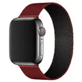 Deep red Milanese loop metal mesh strap for Apple Watch with secure magnetic closure - 25 Red And Black / 38/40/41/42mm