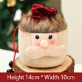 Plush Santa Claus Christmas gift bag with drawstrings and bell, 14cm x 10cm size - Faux Leather Bell Drawstring Bag Santa