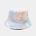 Double-sided bucket hat featuring macaron tie-dye pattern in light blue and pink colors - M (56-58cm) / Light Blue Pink White Tie-dye (15#)