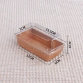 Disposable brown paper sandwich box with clear lid and dimension markings 13.5x7x6cm - Small Rectangular Kraft