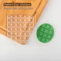 Snowflake pattern acrylic fondant cookie stamp with 3D embossed clay texture effect - Horizontal Stripe Snowflake Stamp