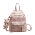 Roze mini rugzak met teddybeer patronen en bijpassende 3D beren hanger - Met Hanger / Roze