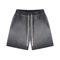 Men's high street wash grey cotton shorts with elastic waist and cream drawstrings - S / Shorts - Washed Carbon Grey