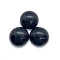 Three polished black agate round cabochons for DIY jewelry making and ring settings - Black Agate / 12mm