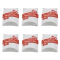 Set of 6 white Valentine's Day pillow gift boxes with red Happy Valentine's Day sleeves - White