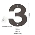 Hausnummer 3 aus Gusseisen im Industriedesign, rustikales Finish, 12,5 cm Höhe - Zahl 3