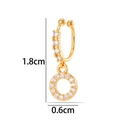 Manchette d'oreille dorée avec pendentifs en forme de cœur et croix en zircon cubique - Forme d'anneau (2624-8#) / Or